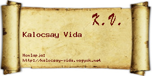 Kalocsay Vida névjegykártya